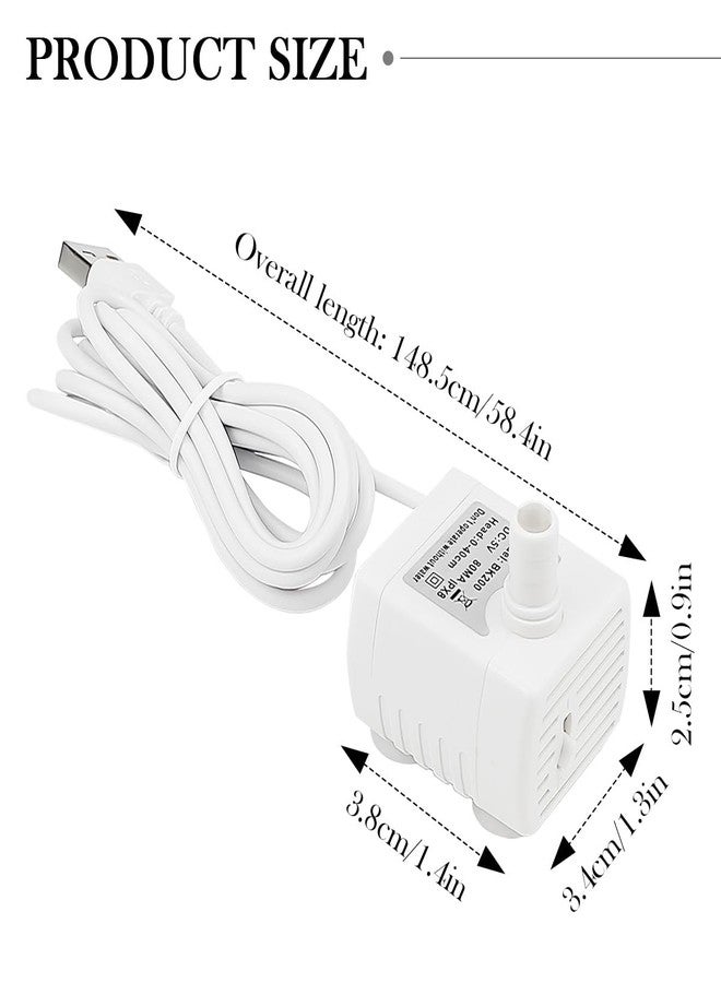 LCJAOF Replacement Pump for Pet Drinking Fountains, Quiet DC Brushless Motor, USB Powered, Mini Cat Water Dispenser, White, ABS Material, Above Ground, 5V, Pet Pump - Image 2